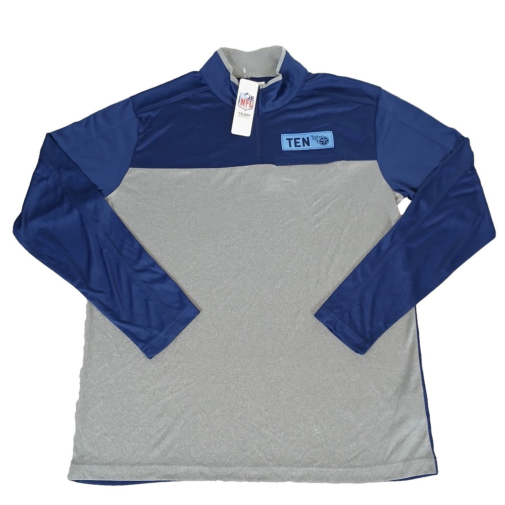 NFL Team Apparel Tennessee Titans NFL Men's XL Shirt Pullover 1/4 zip Navy Gray